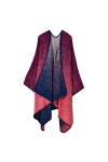 Écharpe pour femme, modèle Poncho Capes Elegant Cardigan Manteau Poncho Femme Grand Col V Ouvert Cape Poncho DOT Red-4 