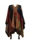 Chaos Theory - Poncho pour femme à carreaux en tricot pour lhiver en tartan écossais - multicolore - Taille Unique