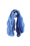 Foulard Femme Écharpe 100% Soie Grande Chale Légère Etole Elégante Silk Cadeau XXL 175 x 65cm Ginkgo blanc 
