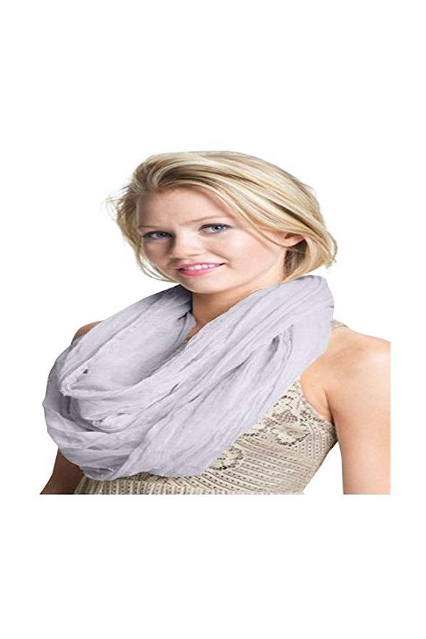 CJ Apparel Blanc Mobius Infinity Scarf Snood Cowl Tube circulaire Eternity Châle Pashmina NOUVEAU