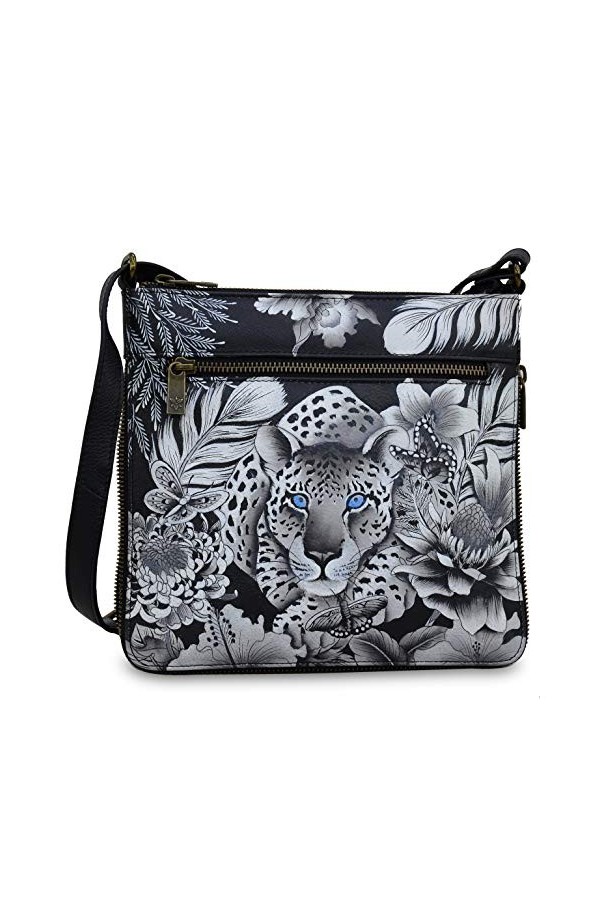 Anuschka Crossbody de Voyage Extensible en Cuir Véritable pour Femme - Œuvre dart Originale Peint à la Main - Cleopatras Le