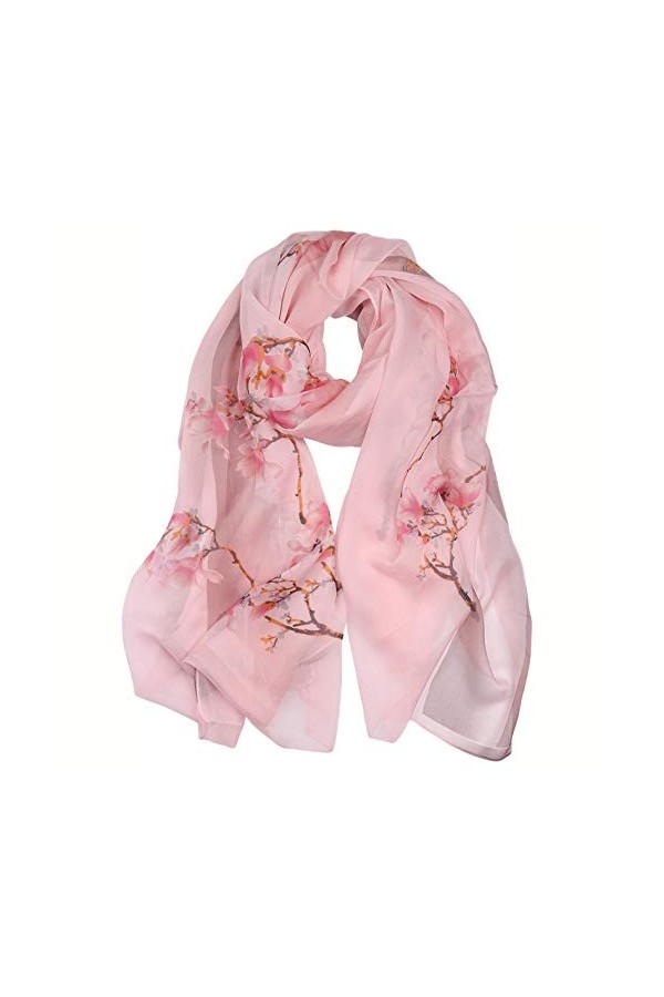DEBAIJIA Femmes Echarpe Soie Sensation Dame Foulard Léger Châles Wraps Neckerchief