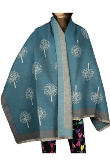 Écharpe dhiver pour femme, motif arbre de vie, cachemire doux au toucher, réversible, châle pashmina, écharpes, couverture, 