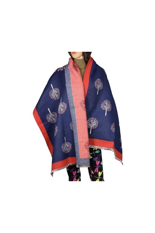 Écharpe dhiver pour femme, motif arbre de vie, cachemire doux au toucher, réversible, châle pashmina, écharpes, couverture, 