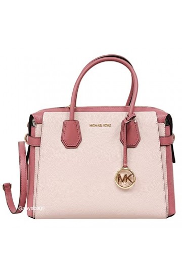Michael Kors Mercer Sacoche à bandoulière avec ceinture en cuir Rose Taille M, rose, Medium