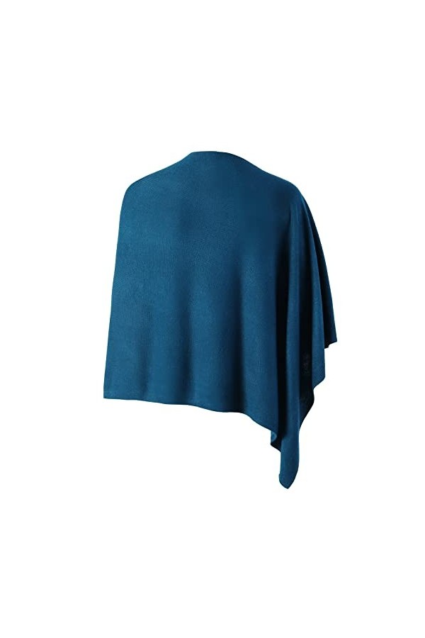 Femmes Poncho Léger Solide Pull Châle Cape Tricoté Pullover Élégant Femmes Tops, vert émeraude, S/L