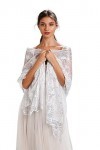 Central Chic Châle pashmina blanc avec paillettes argentées étoiles et lunes pour les mariages dhiver et les fêtes de Noël, 