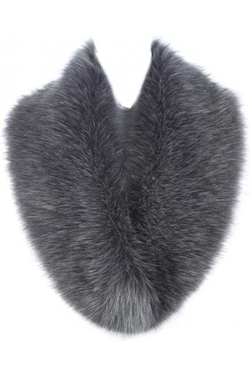 Col Fausse Fourrure Femmes Hiver Dames Echarpe Etoles Châle Gris 