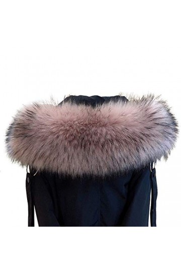 iSpchen Femmes Écharpe dhiver Fausse Fourrure de Renard Col Amovible Fourrure Capuche Dames Etoles Châle