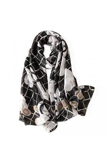 DORRISO Femme Ultra-Léger Très Mince Respirant Elégant Écharpes Foulard Soie Nouveau Écharpe en soie Lisse Grande Echarpe Châ
