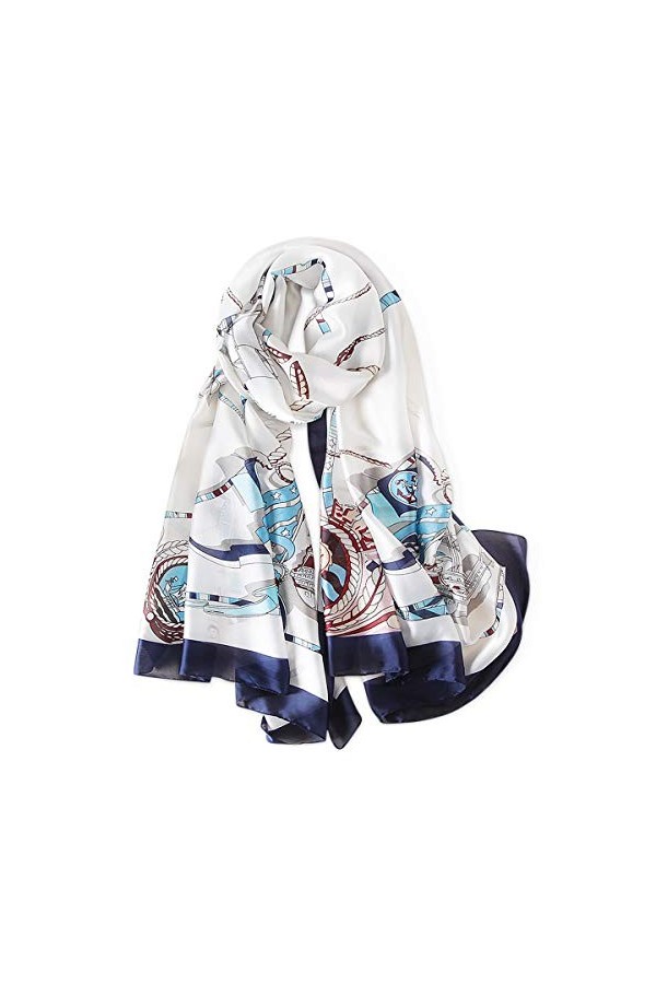 DORRISO Femme Ultra-Léger Très Mince Respirant Elégant Écharpes Foulard Soie Nouveau Écharpe en soie Lisse Grande Echarpe Châ