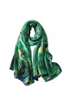 DORRISO Femme Ultra-Léger Très Mince Respirant Elégant Écharpes Foulard Soie Nouveau Écharpe en soie Lisse Grande Echarpe Châ