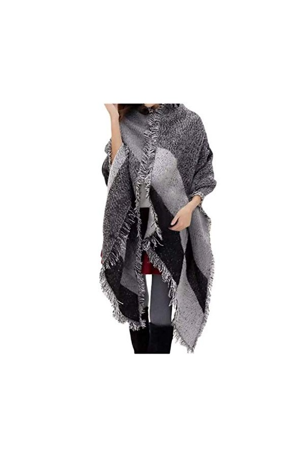 Couverture en cachemire mélangé pour femme - Très grande taille - Plaid dhiver chaud et confortable