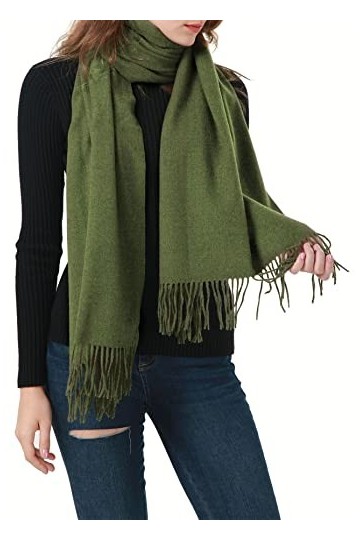 MEANBEAUTY Femmes Écharpe Pashminas Chaud Hiver Fête De Mariage Grande Couverture Douce Et Épaisse Foulards-Vert