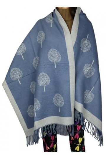 Poncho Taille Unique Gris Poncho Polaire WINKEEY Pour Femme - Plaid Châle Cape D'hiver Avec Boutons | Gris Plaid Chale