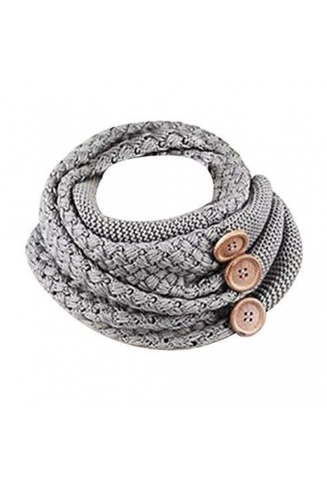 Tininna Tour de cou pour femmes, saisons automne-hiver, chaud, écharpe tricotée en laine épaisse avec boutons - - taille uniq