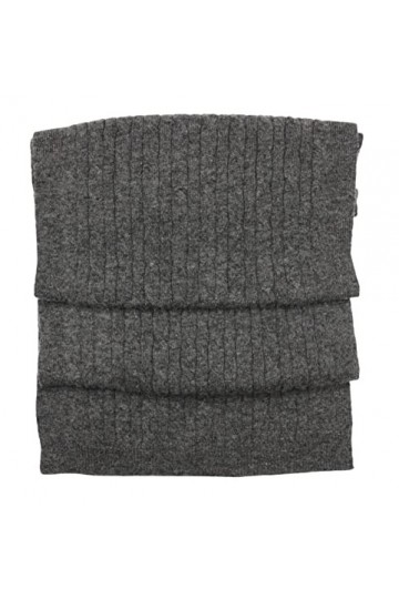 Écharpe en cachemire et mérinos fine, légère, douce, chaude et élégante avec construction en maille torsadée Unisexe - Gris -