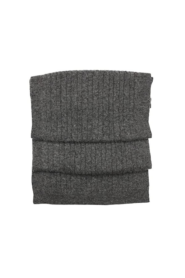 Écharpe en cachemire et mérinos fine, légère, douce, chaude et élégante avec construction en maille torsadée Unisexe - Gris -