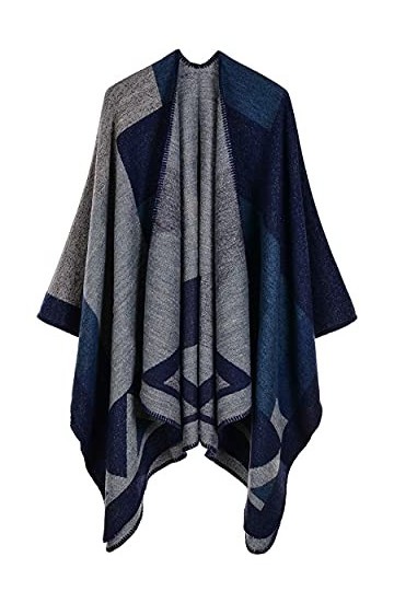 CheChury Femme Manteau Cape Echarpe Hiver Ouvert Cape Chaud Poncho Garniture à franges Epaisse Cardigan Foulard Chaud Hiver a
