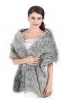 Handcess Châle en fausse fourrure pour femme 1920 pour mariée et fille, gris, taille unique