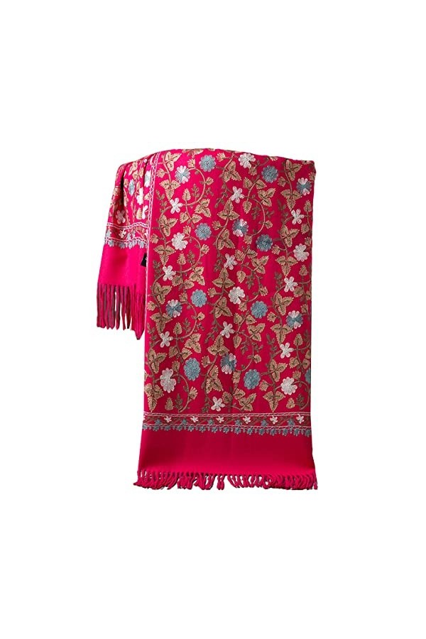 GFM® EMBSHL-A Châle en laine texturée, cachemire brodé, automne-hiver - moutarde - EMBSHL-2 mtd 