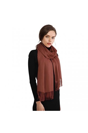 Riiqiichy Foulard pashmina pour femme - Châle et écharpe pour mariage - pour l’hiver, Red-2, L