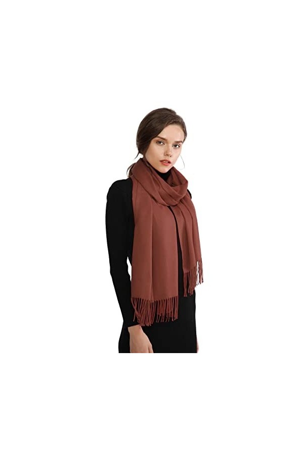 Riiqiichy Foulard pashmina pour femme - Châle et écharpe pour mariage - pour l’hiver, Red-2, L