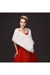EQLEF® Boléro Pour Mariage Blanc en fausse fourrure Wrap Châle boléro cap Lady cadeau Universal 