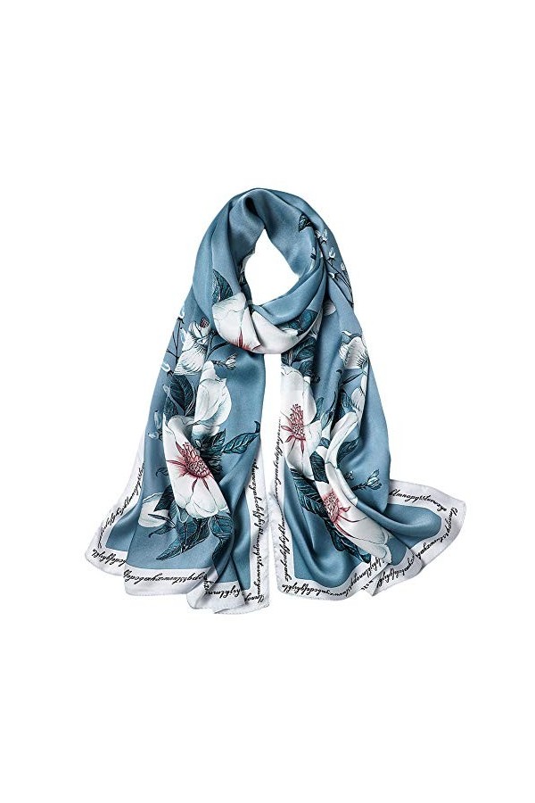 STORY OF SHANGHAI Femme Foulard 100% Soie de Mûrier Coloré Echarpe Léger Elégant Coupe Manuel Meilleur Cadeau pour votre Lady