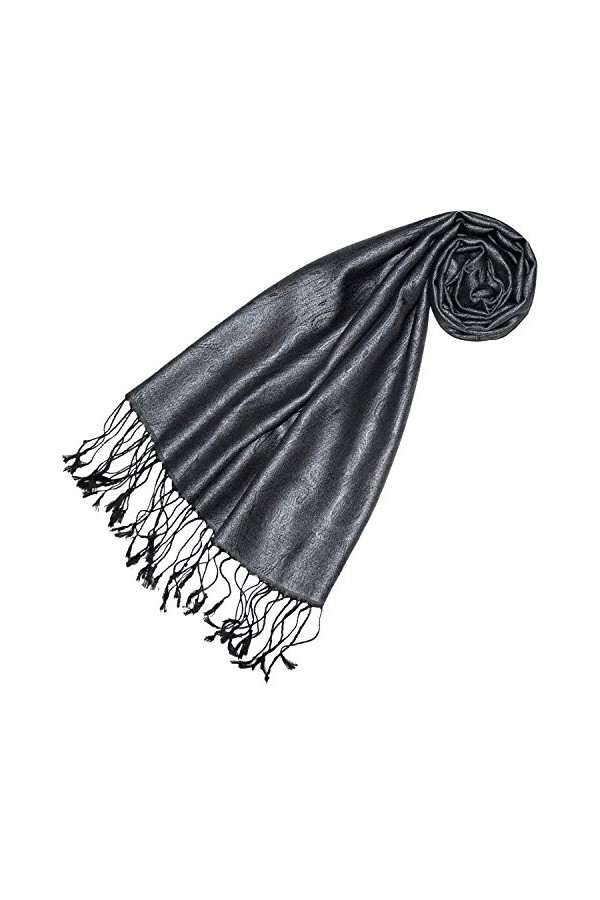 LORENZO CANA Pashmina pour la femme - écharpe de 100% soie avec les mesures de 35 x 160 cm - fait à la main – souple élégant 