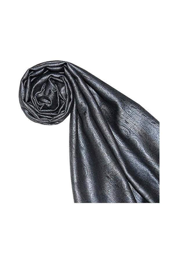 LORENZO CANA Pashmina pour la femme - écharpe de 100% soie avec les mesures de 35 x 160 cm - fait à la main – souple élégant 