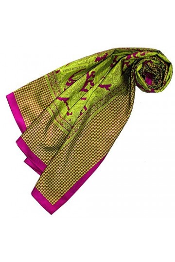 LORENZO CANA Foulard de 65% coton et 35% soie pour la femme – écharpe de fibres naturelles, carré avec des mesures de 110 x 1