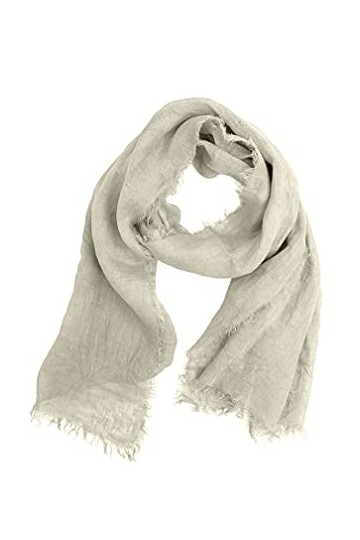 JOPHY & CO. Écharpe 100% lin femme homme légère élégante, gris clair ral 7035 , Taille Unique