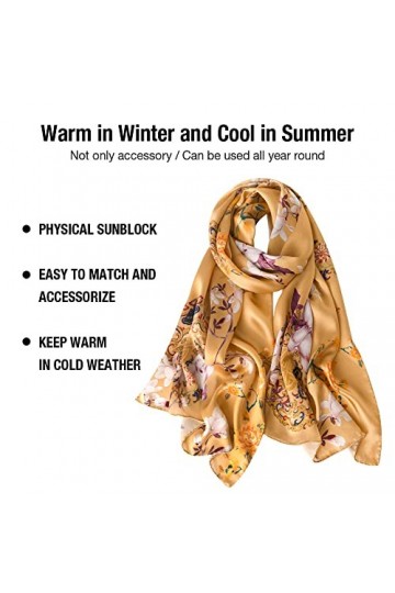 STORY OF SHANGHAI Femme Foulard 100% Soie de Mûrier Coloré Echarpe Léger Elégant Coupe Manuel pour votre Lady