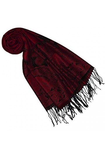 Lorenzo Cana Designer Pashmina Écharpe de marque tissée Pasiely motif damassé - Tissage 70 x 180 cm en fibre naturelle modal 