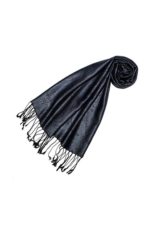 LORENZO CANA Pashmina pour la femme - écharpe de 100% soie avec les mesures de 35 x 160 cm - fait à la main – souple élégant 