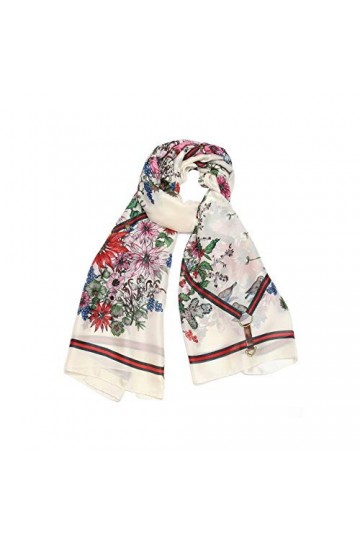 LANSILK Écharpes Foulards Soie Femmes - Foulard en soie légère respirante, châle, grande écharpe longue élégant cachemire à l