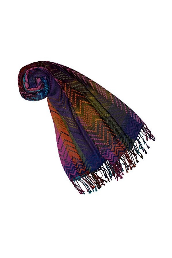 Lorenzo Cana Pashmina Foulard 70 x 180 cm Coton Écharpe Femme Laine Étole Multicolore Fibre Naturelle Écharpe de marque à fra