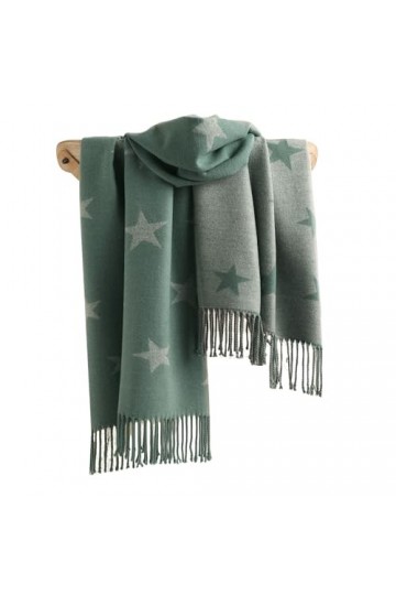 GFM® Châle super doux toucher cachemire plumes abeilles tulipes étoiles châle automne hiver SHL-A , Bleu sarcelle clair, L