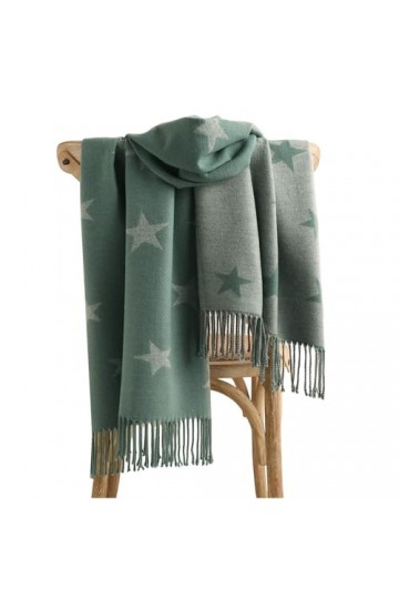 GFM® Châle super doux toucher cachemire plumes abeilles tulipes étoiles châle automne hiver SHL-A , Bleu sarcelle clair, L