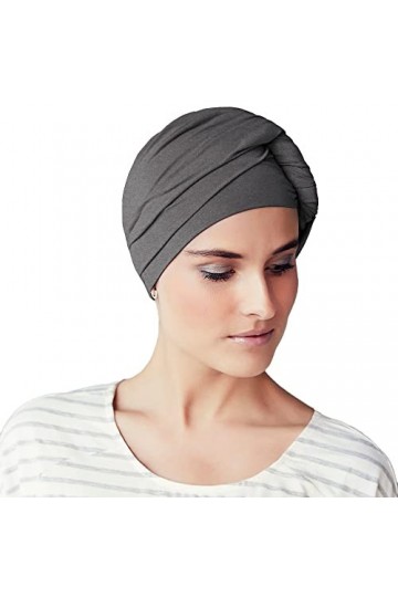 Viva Headwear Anna V Tube en Coton Doux et Viscose, Gris foncé mélangé, Taille Unique Femme
