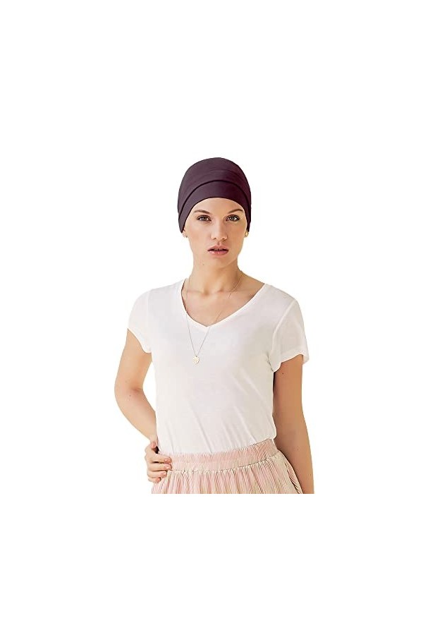 Viva Headwear Anna V Tube en Coton Doux et Viscose, Gris foncé mélangé, Taille Unique Femme