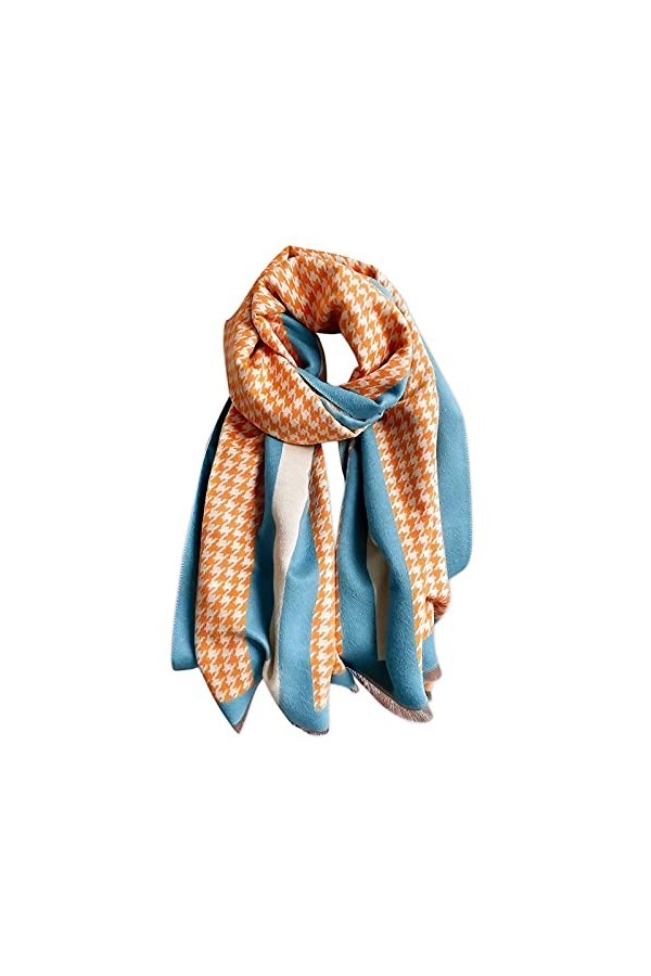LumiSyne Hiver Écharpe En Cachemire Châle De Mode Pour Femmes Pied De Poule Classique Pashmina Foulards Frange Douce Chaud Lo