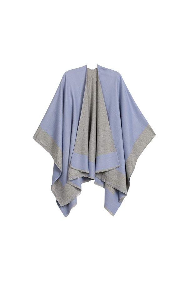 Sakkas 1925 - Écharpe Cape Large en Poncho avec Large Poncho Ouvert Devant Nila pour Femmes - Ruana - Noir,Taille unique