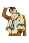 LumiSyne Hiver Écharpe Châle En Cachemire Pour Femmes Épissage De Couleur Motif Animalier Chaud Pashmina Foulards Frange Lain