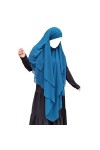 Yaqeen XL Khimar 3 couches coupe diamant triangle long hijab muslimah écharpe une pièce tissu crêpe doux foulard matériel Cha