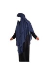 Yaqeen XL Khimar 3 couches coupe diamant triangle long hijab muslimah écharpe une pièce tissu crêpe doux foulard matériel Cha