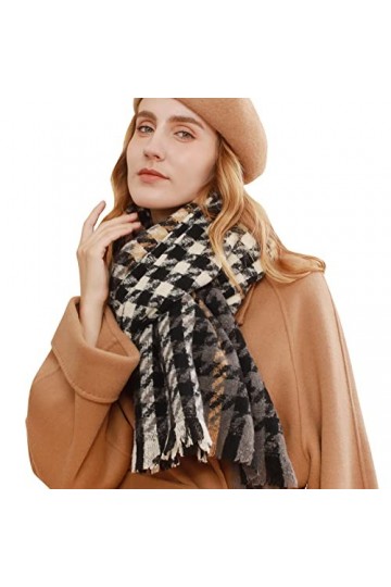 LumiSyne Hiver Chaud Écharpe En Cachemire Pour Femmes Épissage De Couleur Pied De Poule Écharpe a Carreaux Pashmina Foulards 