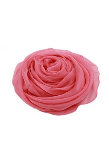 MEISHINE® 180 x 110 cm Écharpe élégante en soie pour femme Pashmina 100 % pure soie - Rose - Taille Unique