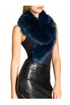 Caspar STO001 Faux col en imitation fourrure pour femme, Couleur:bleu, Taille:Taille unique